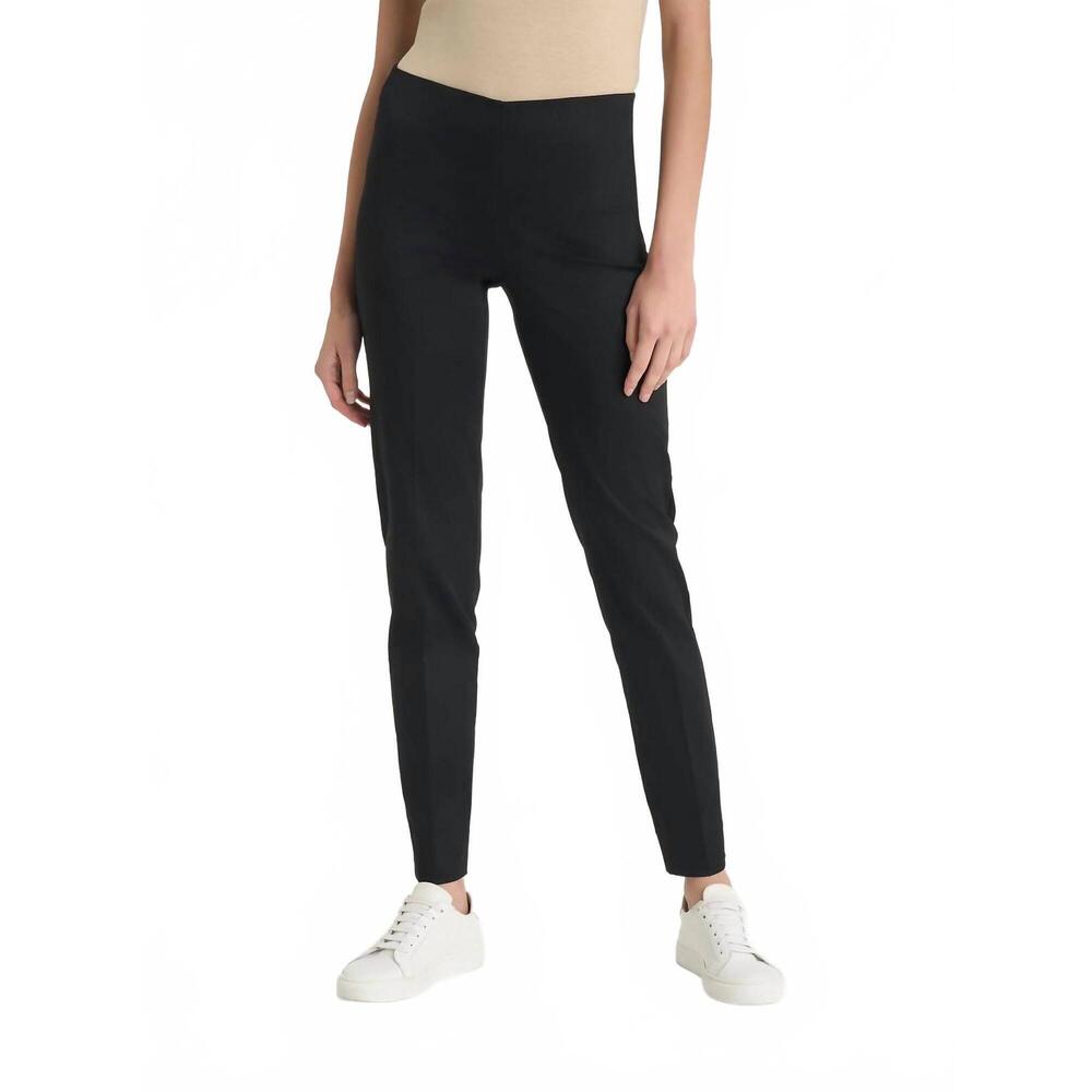 NEW RAGNO women's cigarette slit satin pant in nero